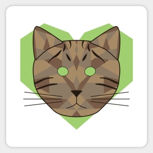 Geometric Tabby Cat Sticker